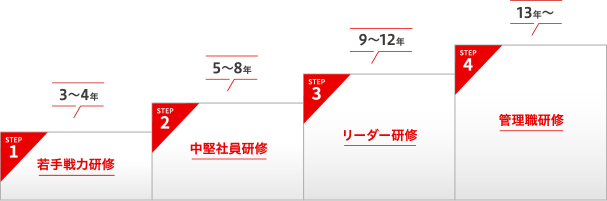 経験年数ごとの研修